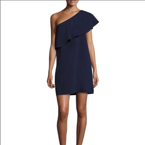 NEW Milly 1 Shoulder Flounce Dress Size M - Picture 2 of 10
